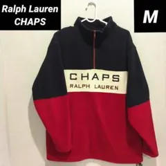 【90s】ラルフローレン フリース POLO CHAPS　ハーフジップ M