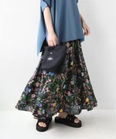 JOURNAL STANDARD ブラックフローラルマーメイドスカート
