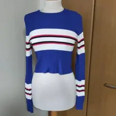 ZARA KNIT 長袖 リブニット マルチボーダー