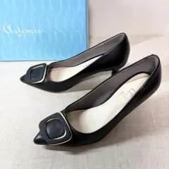 箱付き美品★DIANA ダイアナ パンプス ポインテッドトゥ バックル 23cm