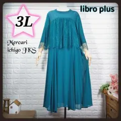 B539♦新品♦️レーススリーブ フレアドレス　ワンピース　大きいサイズ　3L