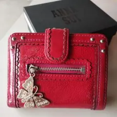 希少☆廃盤 OLD ANNA SUI 二つ折り財布 ローズガーデン がま口 牛革
