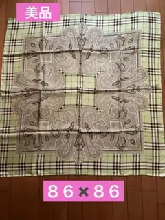 【美品】バーバリーロンドン　ペイズリー チェック柄 スカーフ シルク