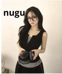 nugu ヌグ　レイヤード風 ヘンリーネック ノースリーブ