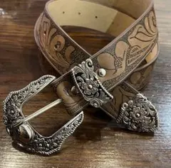 ベルト　ウエスタンベルト　ヴィンテージ　アメカジ　ブラウン　ストリート　ギャル