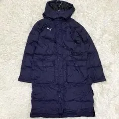 【良品✨】プーマ ダウンコート フード取外し可能 保存袋付 紺 160