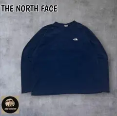 THE NORTH FACE ノースフェイス ロゴ刺繍フリース長袖ネイビー紺M
