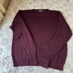 Polo by Ralph Lauren バーガンディ ニット XL 90s