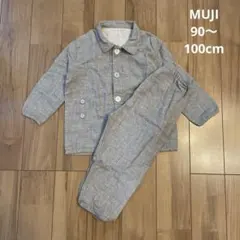 無印良品 MUJI 二重ガーゼパジャマ キッズパジャマ90cm～100cm 水玉