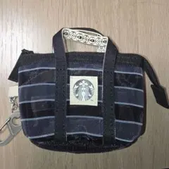 スターバックス 漁師網バッグ 黒 ストライプ 日本未発売 台湾限定