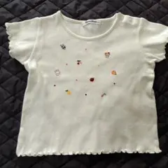 familiar　ファミリア　 刺繍入りフリル袖Tシャツ 100cm カットソー