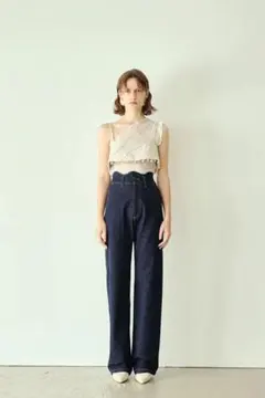 WAVE DESIGN HIGH WAIST DENIM