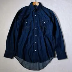 濃紺 Wrangler デニムシャツ 《S》 ウエスタン スナップボタン
