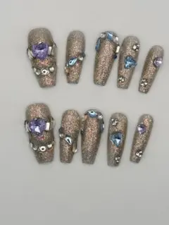 手作りネイルチップストーン装飾