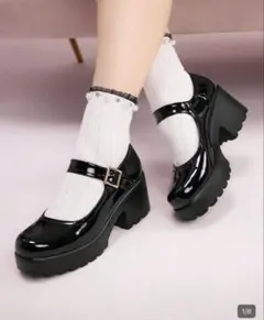 SHEIN 厚底 メリージェーン パンプス 6236017 22.5cm