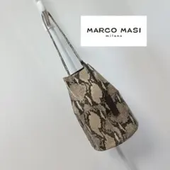 Marco Masi 巾着バッグ パイソン柄 バケットバッグ 管:1058のサムネイル