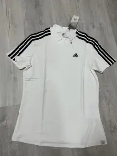 新品S 森田遥着用アディダスゴルフ モックネックシャツ　半袖　白　ホワイト