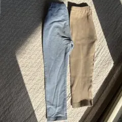 ユニクロ　レギンス　2セット売り　デニム　ベージュー　100