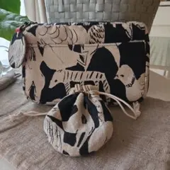 ミナペルホネン　ポーチ(L字ファスナー)　ミニ巾着　ハンドメイド