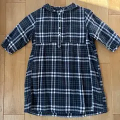 チェック柄 七分袖ワンピース 130