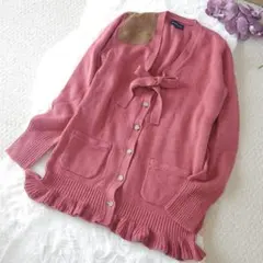 RALPH LAUREN リボン付きパッチありカーディガン 160cm