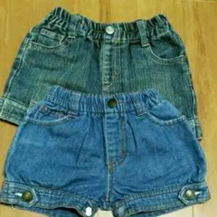 ベビーデニムショートパンツ2点セット