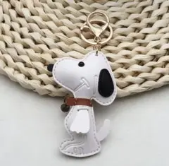 ✨残り一点✨スヌーピー ミニキーホルダー PUレザー バッグチャーム キーリング
