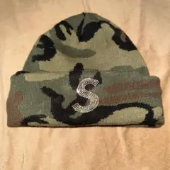 【Supreme Sロゴ】　美品　スワロフスキー　ボックスロゴビーニー