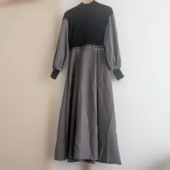 SHEIN ロングニットワンピース グレー 長袖