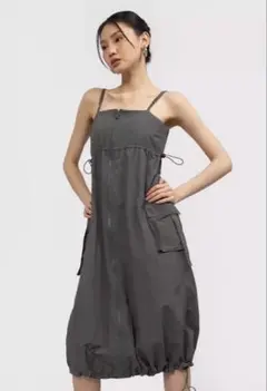 ZARA ナイロン　ワンピース　グレー