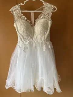 JEWELS ミニ ドレス フリル 白 結婚式 二次会 お呼ばれ