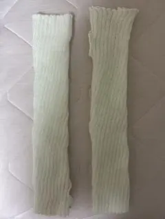 SHEIN ホワイト リブ編み レッグウォーマー