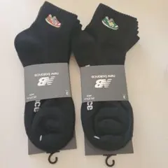 new balance スニーカー刺繍 ブラックソックス 6足セット