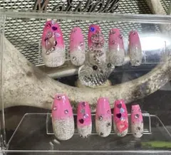 売りつくしSALE！現品のみ！ピンクグラデーションネイルチップ