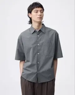 GU ブロードオーバーサイズチェックシャツ　Sサイズ チェック柄