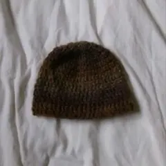 ニット帽/ビーニー/クラッシャーハット/Y2K/グラデーション/ブラウン