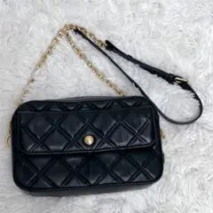 【美品】COLE HAAN コールハーン ショルダーバッグ 黒 ゴールド金具