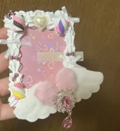 ホイップデコ　トレカケース　ギャル　うさぎ　宝石　ハート　ピンク　天使　ホワイト