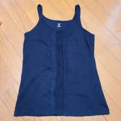 GAP タンクトップ レース柄 黒 M