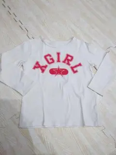 XGIRL ロゴ入り長袖カットソー ホワイトロンT 長袖Tシャツ