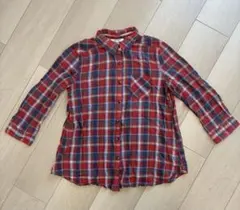 【BACK NUMBER】 チェック柄 長袖七分袖シャツ レッド系 Sサイズのサムネイル