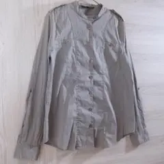 【アルマーニエクスチェンジ】レディース　長袖シャツ バンドカラー　グレー M