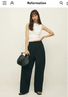Reformation ワイドパンツ プリーツ入り