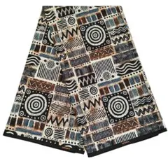 アフリカンプリント 1ヤード　茶色 アフリカ布 ファブリック コットン 236