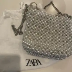 【美品】ZARAパール風ビーズバッグ 2way