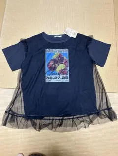 【新品未使用】niko and… チュールレイヤーフラワーフォトTシャツ　M