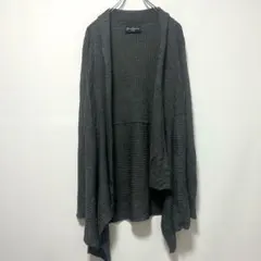 ★ ジェシェム カーディガン リブ 長袖 無地 グレー　綿 ゆったり　2XL