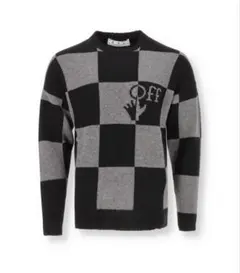 Off White Check Knit Crewneck Sweaterのサムネイル