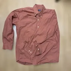 old UNIQLO 長袖シャツ L オレンジ系チェック