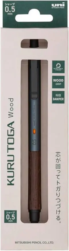 シャープペン クルトガ ウッド 0.5mm M5-KW 1P スチールグレーのサムネイル